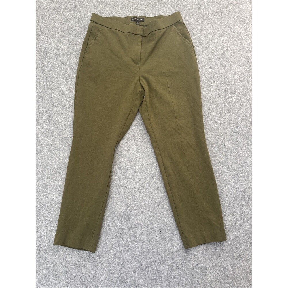 Banana Republic Hayden Tapered Pants Womens 8 Green Twill Ankle Pull On Stretch